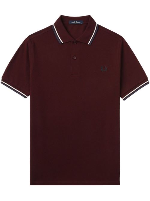 Polo manica corta con doppio bordino e logo ricamato FRED PERRY | M3600Y29